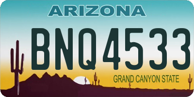 AZ license plate BNQ4533