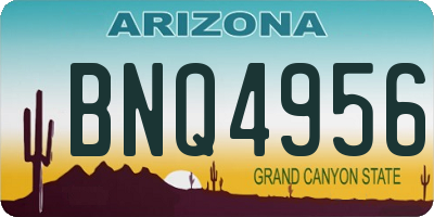AZ license plate BNQ4956