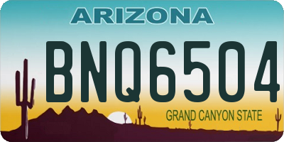 AZ license plate BNQ6504