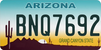 AZ license plate BNQ7692