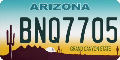 AZ license plate BNQ7705