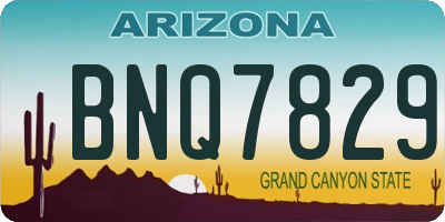 AZ license plate BNQ7829