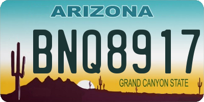 AZ license plate BNQ8917