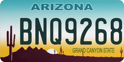 AZ license plate BNQ9268