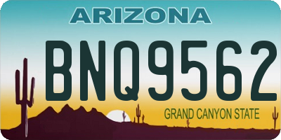 AZ license plate BNQ9562