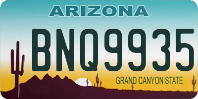 AZ license plate BNQ9935