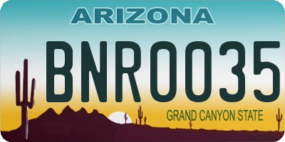 AZ license plate BNR0035