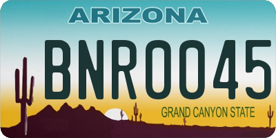AZ license plate BNR0045