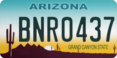 AZ license plate BNR0437