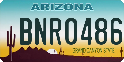 AZ license plate BNR0486
