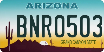AZ license plate BNR0503