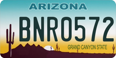 AZ license plate BNR0572