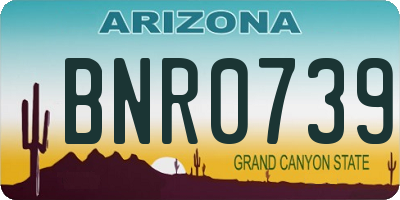 AZ license plate BNR0739