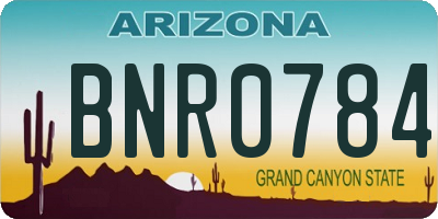 AZ license plate BNR0784
