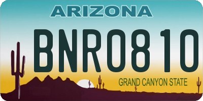 AZ license plate BNR0810