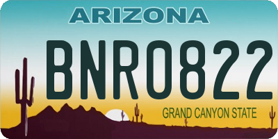 AZ license plate BNR0822