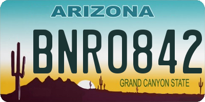 AZ license plate BNR0842