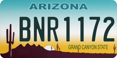 AZ license plate BNR1172