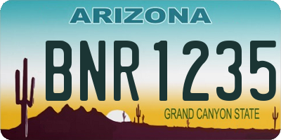 AZ license plate BNR1235