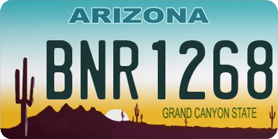 AZ license plate BNR1268
