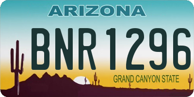 AZ license plate BNR1296