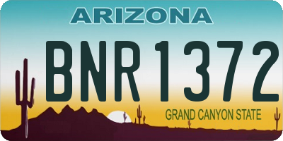 AZ license plate BNR1372