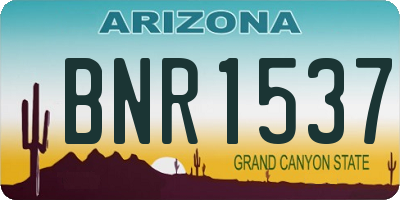 AZ license plate BNR1537