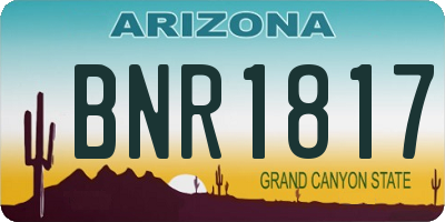 AZ license plate BNR1817