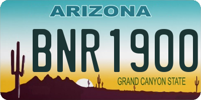 AZ license plate BNR1900