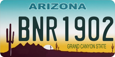 AZ license plate BNR1902