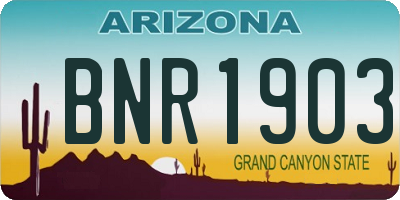 AZ license plate BNR1903