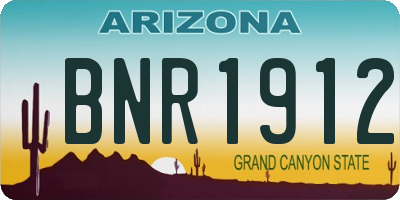 AZ license plate BNR1912