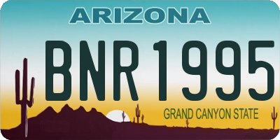 AZ license plate BNR1995