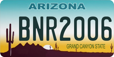 AZ license plate BNR2006