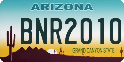 AZ license plate BNR2010