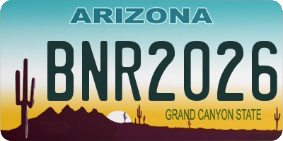 AZ license plate BNR2026