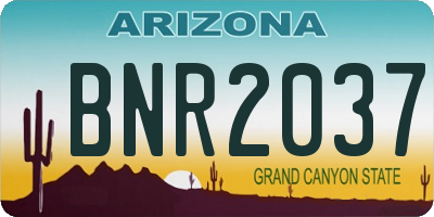 AZ license plate BNR2037
