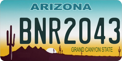 AZ license plate BNR2043