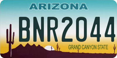 AZ license plate BNR2044