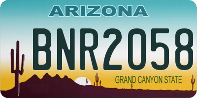 AZ license plate BNR2058