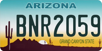 AZ license plate BNR2059