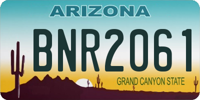 AZ license plate BNR2061