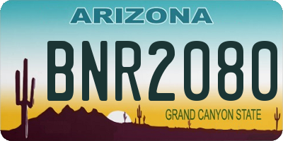 AZ license plate BNR2080