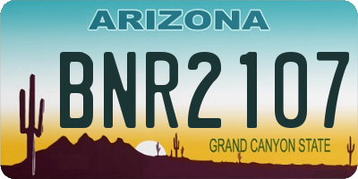 AZ license plate BNR2107