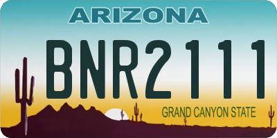AZ license plate BNR2111