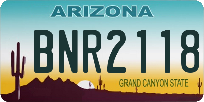 AZ license plate BNR2118