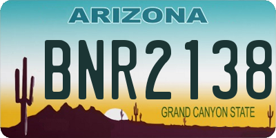 AZ license plate BNR2138