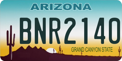 AZ license plate BNR2140