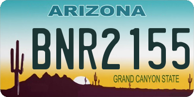 AZ license plate BNR2155