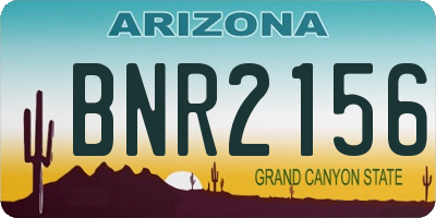 AZ license plate BNR2156